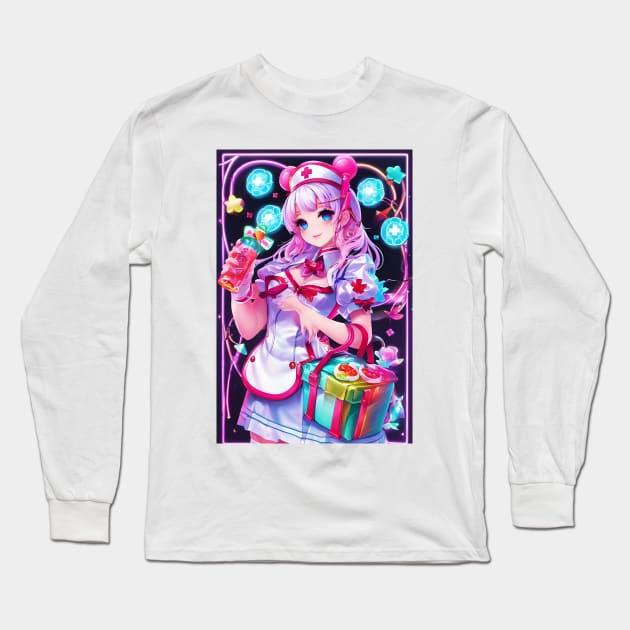 Neon gorgeous nurse Long Sleeve T-Shirt by Spaceboyishere